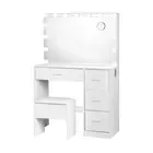 Artiss Dressing Table LED Makeup Mirror Stool Set Vanity Desk 15 Bulbs White