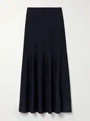 [KHAITE] KHAITE - Mayu Wool-blend Midi Skirt - Midnight blue - x small x small Blue