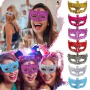 Mardi Gras Prom Carnival Masquerade Mask Hollow Out Fox Mask Plastic Makeup Mask