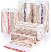 Premium 4 Pack Elastic Bandage Wrap (2 x 3, 2 x 4), Compression Wrap Bandage for Legs, Ankle, Knee, Tummy, Body, Lymphedema Wraps for Legs, Latex-Free