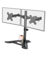 Dual Monitor Stand, Free-Standing Full Motion Monitor Desk Mount Fits 2