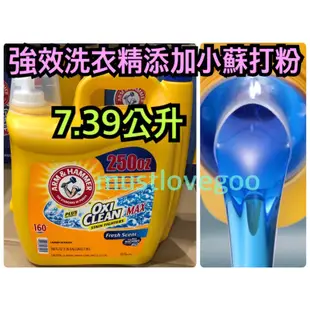 美國🇺🇸 鐵鎚牌 ARM & HAMMER 強效 洗衣精 添加小蘇打粉 7.39公升 限宅配 好市多 costco