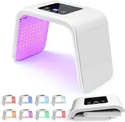 LED Face Light Therapy Mask, 7 Colors and Cycle Color LED Face Mask, Foldable Red Light Mask, Current Body LED Mask with 162 High-efficiency Light Beads for Skincare