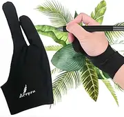 Labymos Black Artist Glove Two-Finger Free Size Drawing Glove Anti-fouling Reduce Friction Great for Right & Left Hand for Light Box Compatible with HuionGaoman Graphics Drawing Tablet