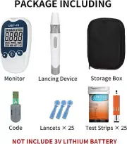 2 in1 Uric Acid Tester Blood Glucose Meter 25 Strips Lancet Health Monitor ertv