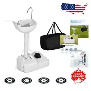 Movable 17L Hand Washing Station with Soap Dispenser & Towel Holder for Outdoors