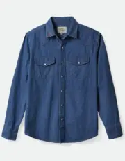 NEW BRIXTON X WILLIE NELSON L/S BUTTON UP DENIM SHIRT UNISEX 01320