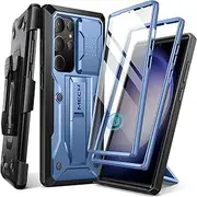 [Tongate] for Samsung Galaxy S23 Ultra Case, [Bulit-in Slide Camera Cover & Screen Protector] [2 Front Frame] Military Grade Shockproof S23 Ultra Phone Case with Kickstand & Belt-Clip 6.8", Blue