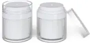 2 Pack 30ml Airless Pump Jar, Thicken Empty Moisturizer Container, Portable