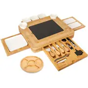 Bamboo Cheese Boards and Set,Extra Large Charcuterie Board Set & Accessories,Wedding Gifts for Couple,Serving Platter Tray