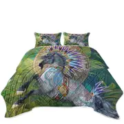 Taavii Tropical Colorful Native American Unicorn Coverlet