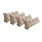 SOGA 4X 180cm Beige Triangular Wedge Bed Pillow Headboard Bedside Tatami Cushion