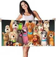 JHLMN Microfiber Sand Free Beach Towel Thin Quick Dry Super Absorbent Large Lightweight Towels Ultra Soft Bath Towels Dogs Compact Gym Towel for Adult Travel Camping Gift