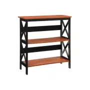 Maestro Furniture Krepin 3-Tier Low Wooden Bookcase Display Shelf Unit Black
