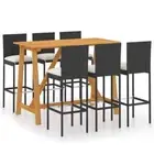 7-Piece Outdoor Bar Set Garden Patio Dining Stools Chairs Table Furniture Rattan