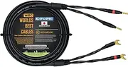 WORLDS BEST CABLES 8 Foot - Canare 4S11 – Audiophile Grade - HiFi Star-Quad Single Speaker Cable for Center Channel with Eminence Gold Banana & Spade Connectors