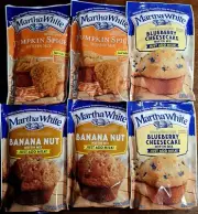 6 Martha White Muffin Mixes:2 Banana Nut, 2 Pumpk Spice,& 2 Blueberry Cheesecake
