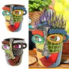 Abstract Face Flower Pot Resin Abstract Head Planter Pot Colorful Abstract ChGnY