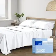 100% Cotton Split King Sheets for Adjustable Bed - 400 Thread Count 5 PC Sate...