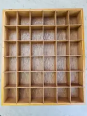 Wooden Open Display Case for 36 Shot Glass Includes Hanging Hardware