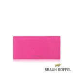 【BRAUN BUFFEL 德國小金牛】台灣總代理 加拉加斯 13卡V型長夾-桃紅色/BF806-620-FU