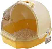 Fully Enclosed Cat Toilet with Door Large Cat Litter Box Toilet Anti-Splash Kitten Pan Convenient Design Pet Supplies