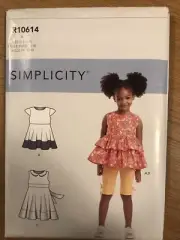 SIMPLICITY Sewing Pattern R10614 Girls Dress, Top, Tunic, Cropped Leggins
