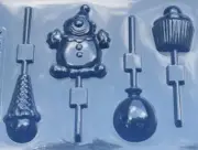 KID'S ASSORTMENT LOLLIPOP CHOCOLATE CANDY MOLD DIY BIRTHDAY PARTY FAVORS LOP