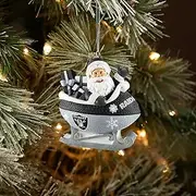 FOCO - NFL 4" Football Sleigh Resin Xmas Christmas Holiday Tree Hanging Ornament (Las Vegas Raiders)