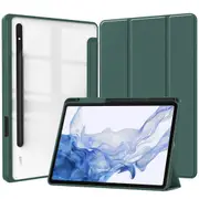 MCC For Samsung Galaxy Tab S8 11" Case Cover Clear Back Pencil Slot X700 X705 [Dark Green]