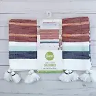 Food Network Table Runner Woven Stripe 14x72 Red Blue