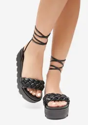 Risk Taker Platform Wrap Sandals