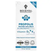 Bee & You, Propolis Water Soluble, Vitamin D3 + K2, 1 fl oz (30 ml)