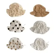 Toddler Bonnet Hat Summer Sun Hats with Adjust-Cord Baby Girl Spring Camping Hat