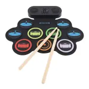 Electronic Drum Set 3.5mm Headphone Jack MIDI Roll Up Practice Drum Pad Kit