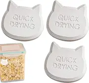 Drying Blocks for Pet Food - Pet Food Drying Blocks, 3x Reusable Desiccant Bag | Natural Food Grade Desiccant Packets, Cute Cat Head Moisture Absorber, Small Drying Strip for Pet Food Storage