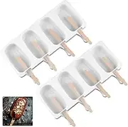 ice Cream Mold Popsicle Mold 2 Pieces, Silicone Simple Cream ice Cream Mold Cake Mold Homemade Popsicle, with 50 pcs Wooden Stick, Suitable for DIY ice Cream