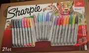 Sharpie Permanent Markers, Assorted Fine and Ultra-Fine Points, 21 Count. NEW.