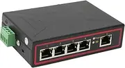 5 Port Industrial Unmanaged Fast Ethernet Switch, Network Switch Outdoor Din Rail Ethernet Switch, 4 Ports and 1 Uplink, 10 100Mbps Fast Ethernet
