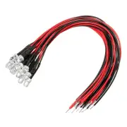 15 Pcs 5mm Pre-Wired Diffused LED Diodes Light, for DIY (Red, 20mA, DC 9-12V)