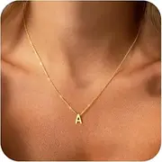 [JNZSSWHJJH] Initial Necklace for Women Girls Kids - Dainty 18K Gold Plated Initial Necklace Tiny A-Z Pendant Necklace Cute Initial Letter Necklace Gold Jewelry Necklace for Women