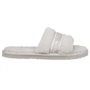 Puma Fluff Remix Logo Slide Youth Girls Off White Casual Sandals 385347-03