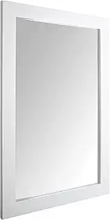 Amazon Basics Rectangular Wall Mirror 61 x 91 cm - Wide Trim, White