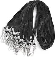 Badge Lanyards for ID Name Badge Holder/Name Tags (50Pcs, Black)