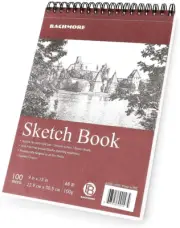 Bachmore Sketchpad 9X12 Inch (68Lb/100G), 100 Sheets of TOP Spiral Bound Sketch