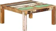 vidaXL Rustic Farmhouse Coffee Table Made from Solid Reclaimed Wood - Versatile Square Couch or Side Table with Unique Handmade Color Variations