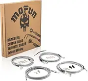 Mofun ABS Hydraulic Front Brake Line & Clutch Line & Throttle by Wire Extensions Compatible with Harley Touring Street Glide Electra Glide Road King Road Glide 2017-2020, Fit 16" -18" Handlebar Chrome