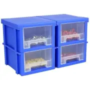 Modular Stackable Expandable Stacking Storage Hardware Organizer Bins w/ Drawers
