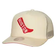 Men's Mitchell & Ness Cream Boston Red Sox Cooperstown Collection Adjustable