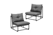 Livsip 2PCS Outdoor Dining Chairs Sofa Lounge Chair Grey